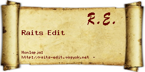 Raits Edit névjegykártya